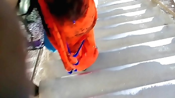Big ASS In Orange Saree !