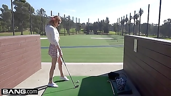 Nadya Nabakova puts her pussy on display at the golf course