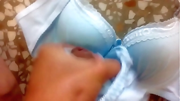 cum on bra(Sky blue)