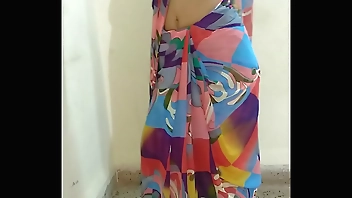 Indian desi wife removing sari and fingering pussy till orgasm with moaning