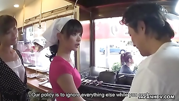 Sticking a dildo in the cook's soft and wet cunt