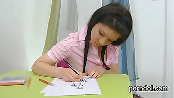 Cuddly girl was teased and shagged by her senior