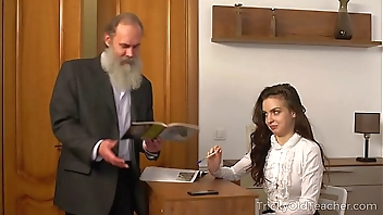 Tricky Old Teacher - Old teacher with her beautiful natural boobs Milana Witchs