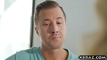 Stepmom shows stepson the ways of sex in the kitchen