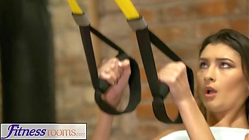 Fitness Rooms Flexible y. fucks her teacher after sweaty workout