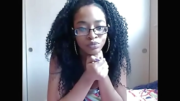 Curve ebony showing hairy pussy