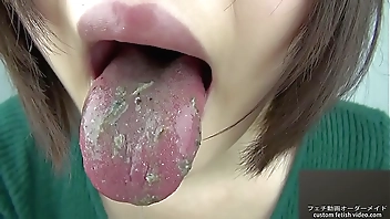 Woman eating fish in erotic