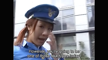 Subtitled Japanese public nudity miniskirt police striptease