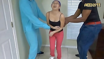 Girls desperate to pee wetting pants 2017