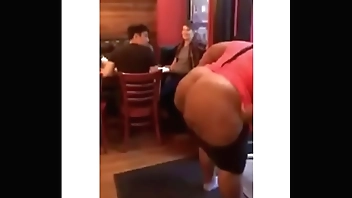 Fat Woman Moons And Smacking Her Ass