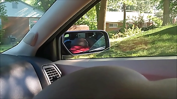 Round Ass Bitch Sucking Dick in Car