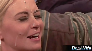 Blonde wife fucked in front of husband