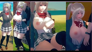 【性格ポジティブで明るい】 AI〇女プレイエロ動画(金髪爆乳JK編 エッチあり)リアル3DCGエロゲーム【ヘンタイゲーム】